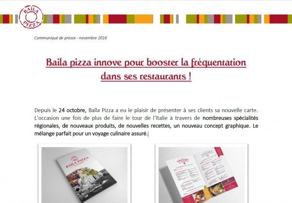 Baila pizza innove pour booster la fréquentation dans ses restaurants !